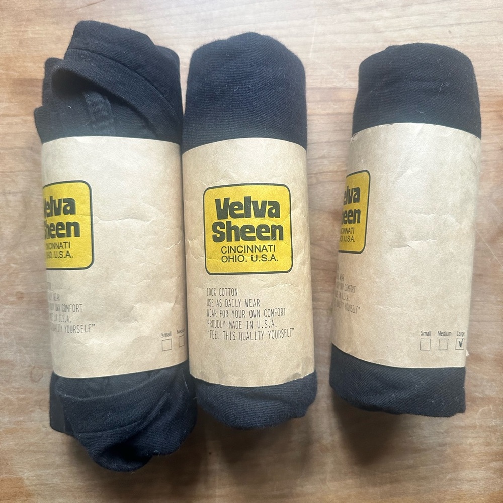 3 Limited Run true Black Men's velva Sheen roll tees size L
